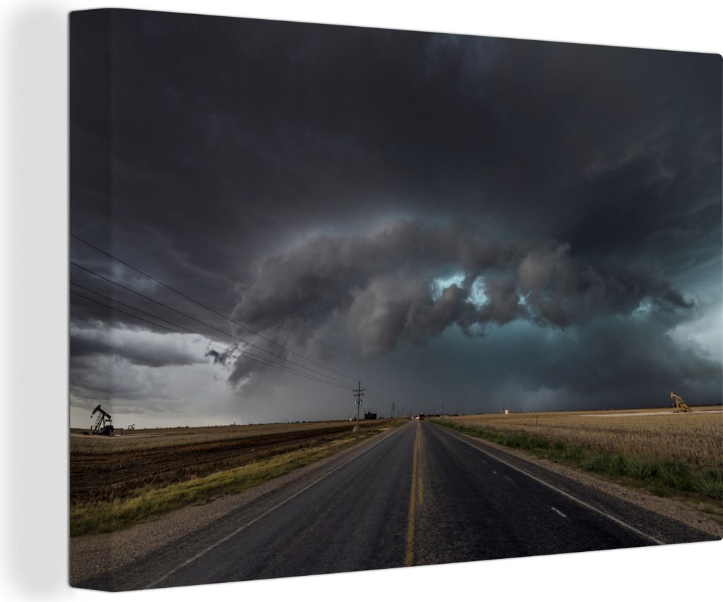 OneMillionCanvasses - Leinwandbilder - 140x90 cm, Der Käfig-Tornado der Bären in Texas, Wandbilder Kunstdruck Wanddekoration - Foto auf Leinwan...