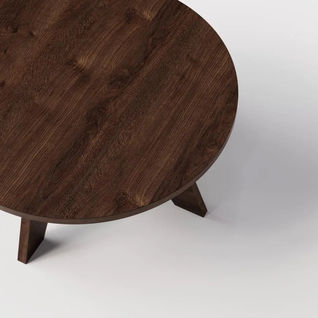 KOLM BELL Tavolino Luxury Ø68 Rovere Cioccolato | Edizione Design