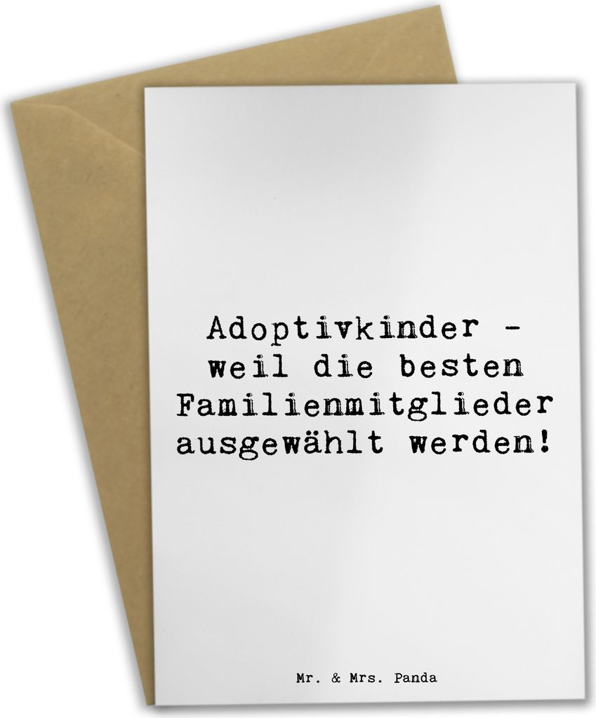 Mr. & Mrs. Panda Glückwunschkarte Spruch Adoptivkind Auswahl - Weiß - Geschenk, Klappkarte, dankeskarten, Liebe, einladungskarten, Bindung, Freud...