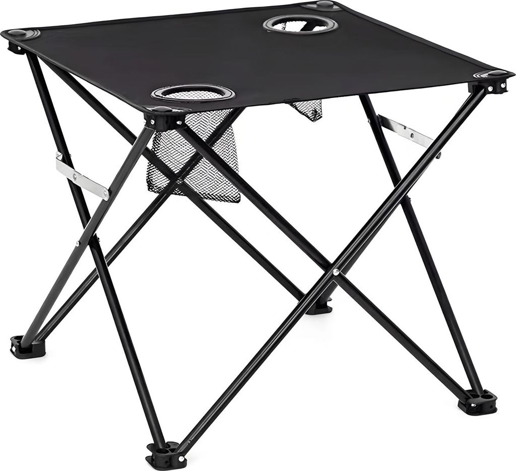 Klappbarer Camping-Tisch aus Stoff mit 2 Getränkehaltern, Tragetasche, strapazierfähigem, wasserdichtem Oxford-Gewebe, für Picknicks am Strand u...