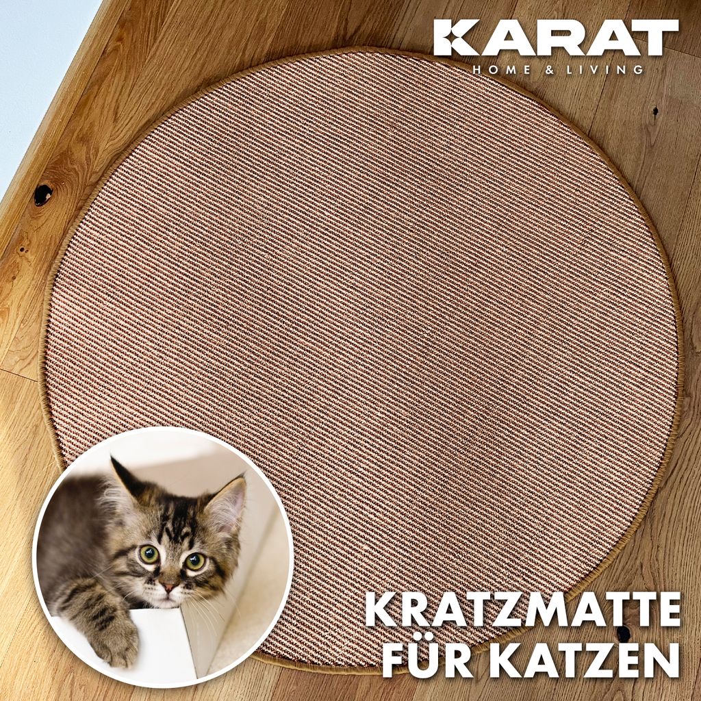 Tappeto tiragraffi per gatti rotondo in sisal per la cura Immagine del prodotto 