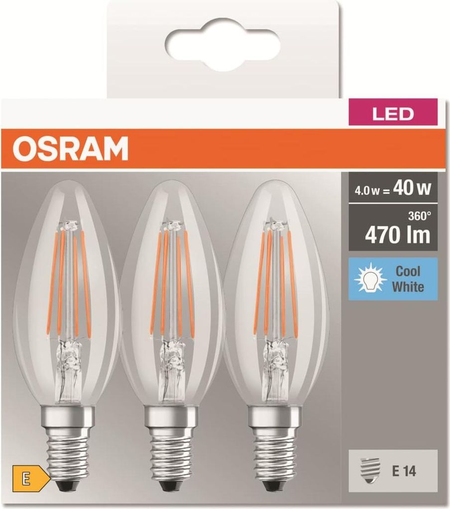 OSRAM - LED RETROFIT CLASSIC B 4W/840 230V E14 set di 3 - Immagine del prodotto 