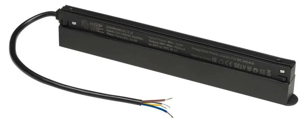 Alimentation Rail 48V DALI pour Éclairage Commercial 250W Noir SLV LED