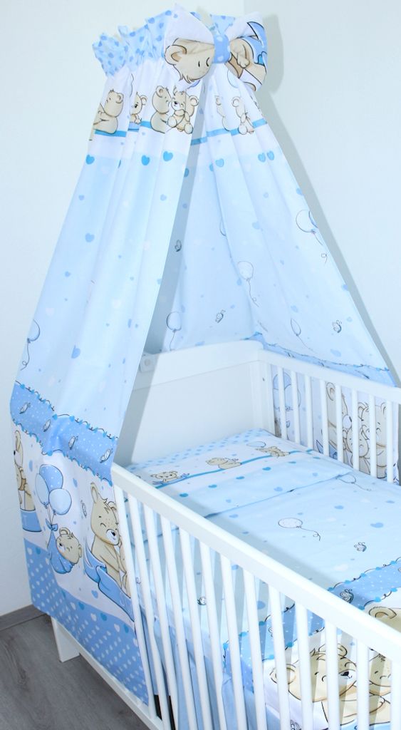Vollstoff Himmel für Baby Bett Vollstoffhimmel Betthimmel - 02. Sweet Blau