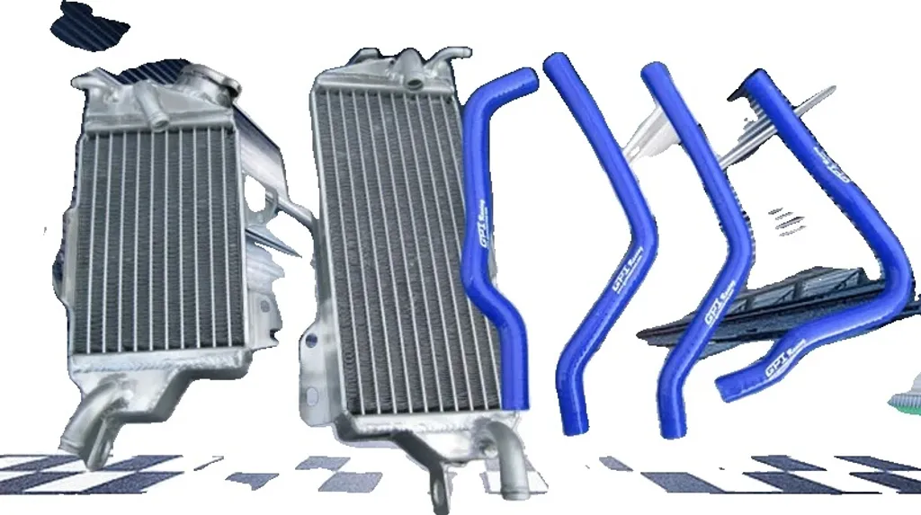 Kit Anti-Surchauffe Kawasaki KX125 avec Radiateur Alu et Durites Bleues
