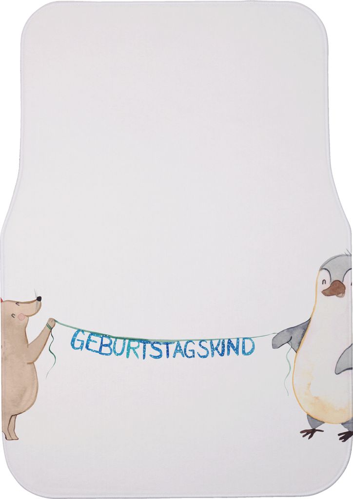 Mr. & Mrs. Panda Automatte Maus Pinguin Geburtstag - Schwarz - Geschenk, Fußmatte Auto, Happy Birthday, Herzlichen Glückwunsch, Fürs, Teppich, G...
