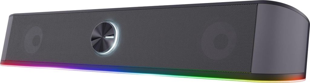 Trust Gaming Stereo Soundbar mit RGB Beleuchtung GXT 1619 Rhox, Computer Boxen 12W, 2.0 Lautsprecher mit LED-Beleuchtung, PC Soundbar, USB-Betrieb,...
