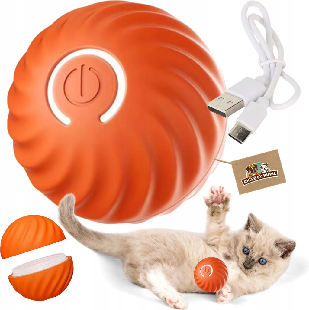 FALLING BALL INTERAKTIVNÍ hračka pro kočky USB vibrační LED Obrázek produktu 