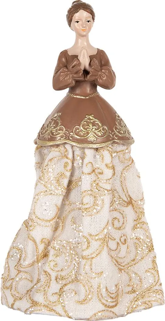 Figurine Décorative Femme Beige 23 cm Incassable - Déco Chic et Durable