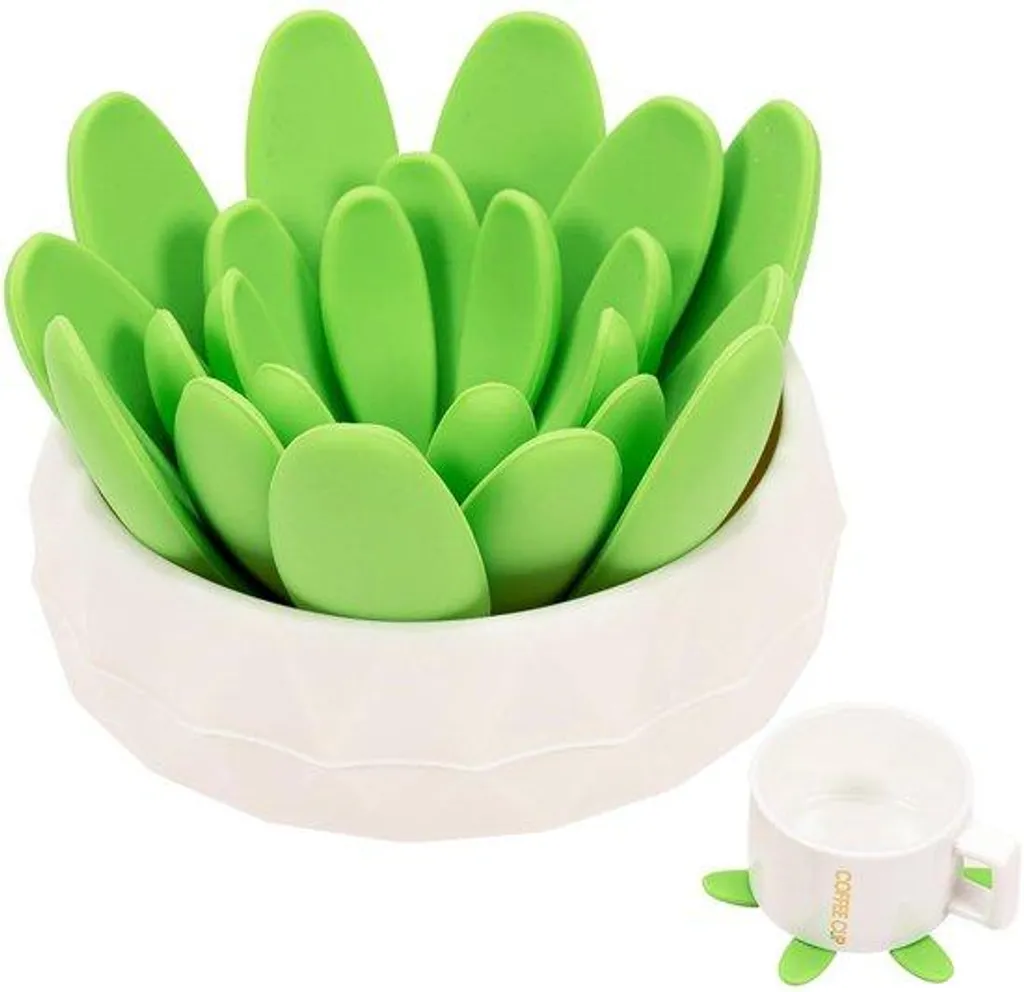 Supports verres silicone vert lot de 4 - Fixation stable pour tasses