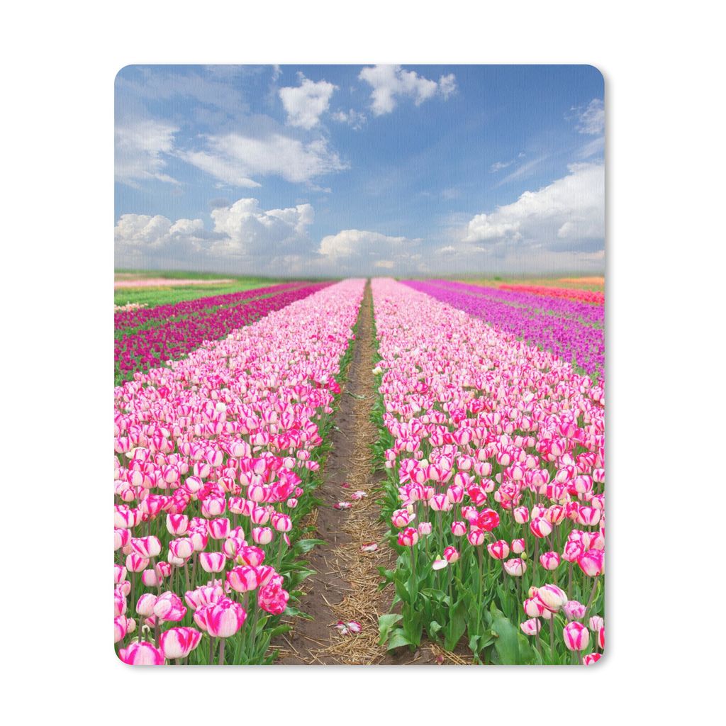 MuchoWow Mauspad Mousepad Tulpen - Sonne - Frühling 19x23 cm - Mousepads - Maus Mat - Pad - Mausunterlage - Mauspads - Spielen