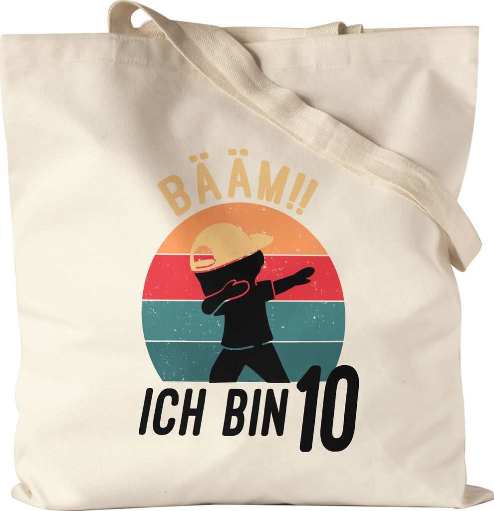 Dabbing Geburtstagsbeutel 10 Jahre Jungs 10. Geburtstag Lustig Jungen Zehn Jutebeutel Stoffbeutel Canvas