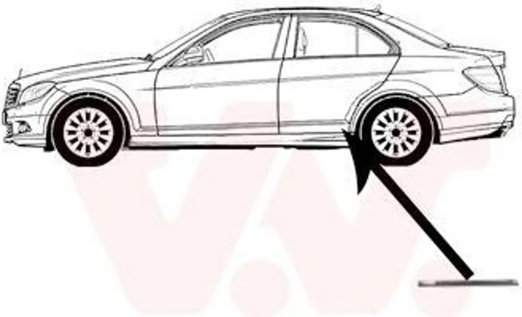 Baguette de protection latérale gauche arrière Mercedes W204 Van Wezel