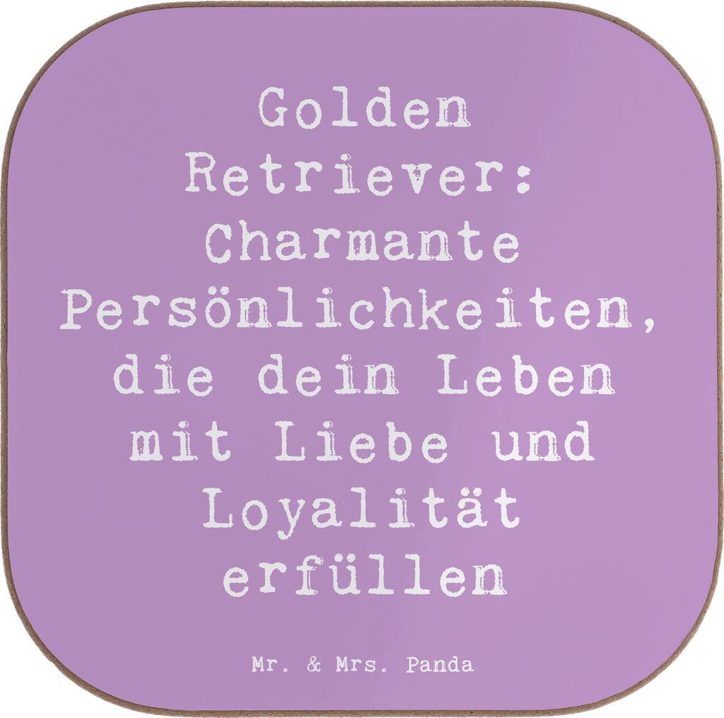 Mr. & Mrs. Panda Tischuntersetzer Spruch Golden Retriever Produktbild 