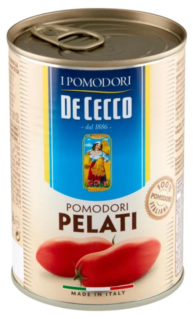 Tomates pelées 400g, marque De Cecco Image du produit 