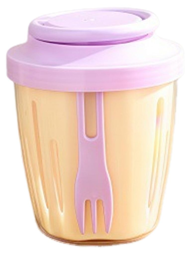 Tragbarer Salatbecher mit Gabel, doppelwandige Salatschüssel für optimale Wasserableitung, Joghurtbecher, Haferflockenbecher, Müslibecher, Milch...