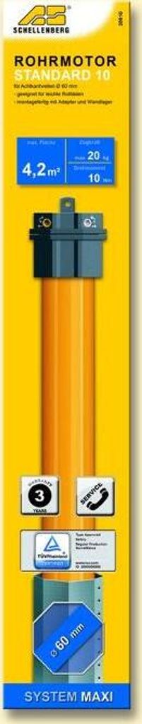 Trubkový motor STANDARD Maxi 10 Nm Schellenberg 20610 Tažná Obrázek produktu 