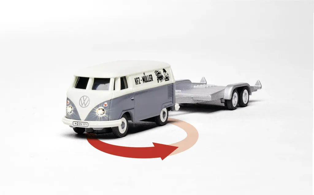 Carson 1:87 VW T1 Bus Panel Van avec Remorque 100% RTR Modèle Réduit - 5