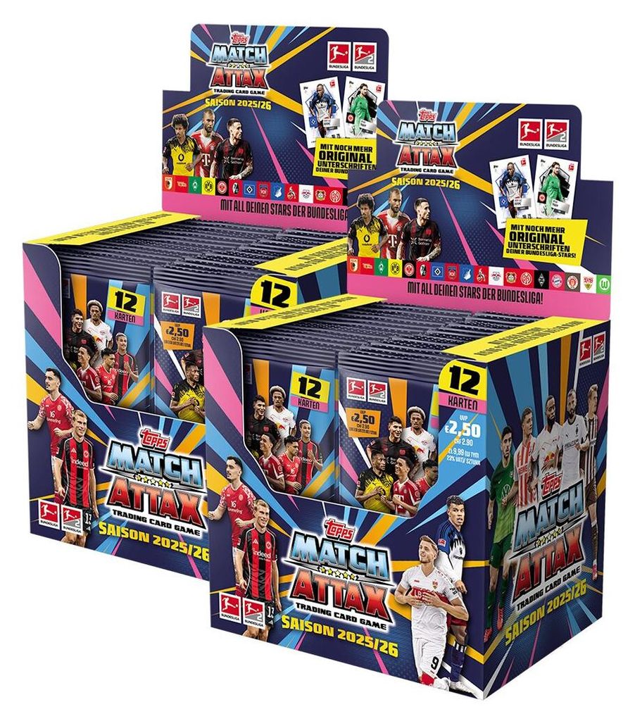 Topps Match Attax Bundesliga 2025/26 - 2 Display (72 Booster)
