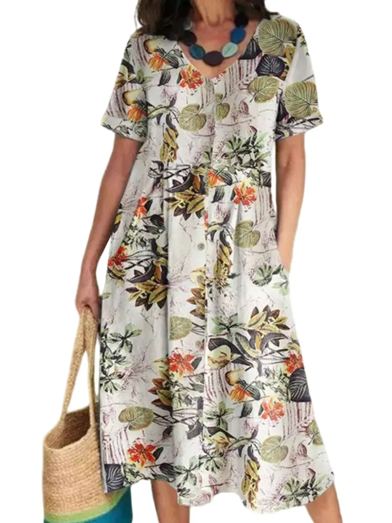 Damen Leinenanzug Sommer - Baumwolle Leinen 2-teiliges Set Übergröße