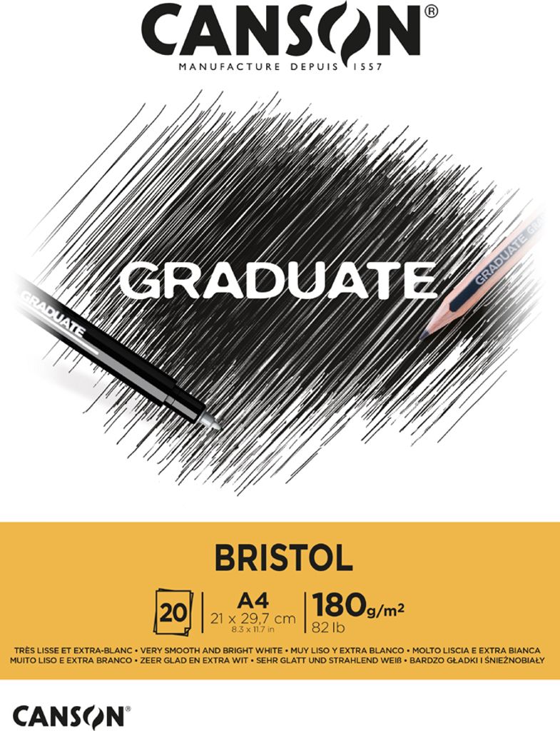 CANSON Studienblock GRADUATE BRISTOL DIN A3