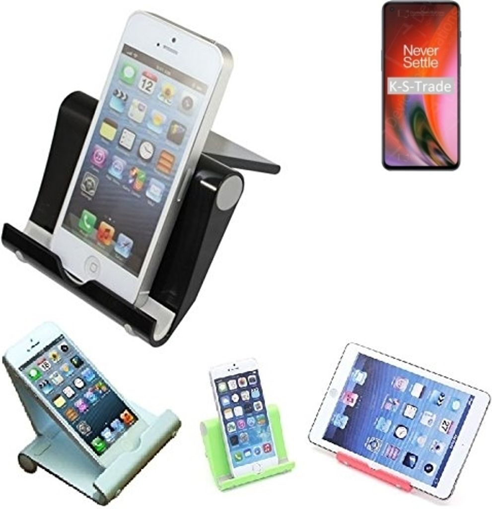K-S-Trade Handy-Ständer kompatibel mit OnePlus Nord 2 5G faltbarer Tischständer Smartphone Tablet Halterung Reise