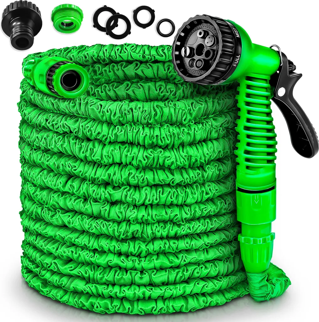 TRESKO Tuyau d'arrosage flexible extensible 30m avec pistolet multifonction