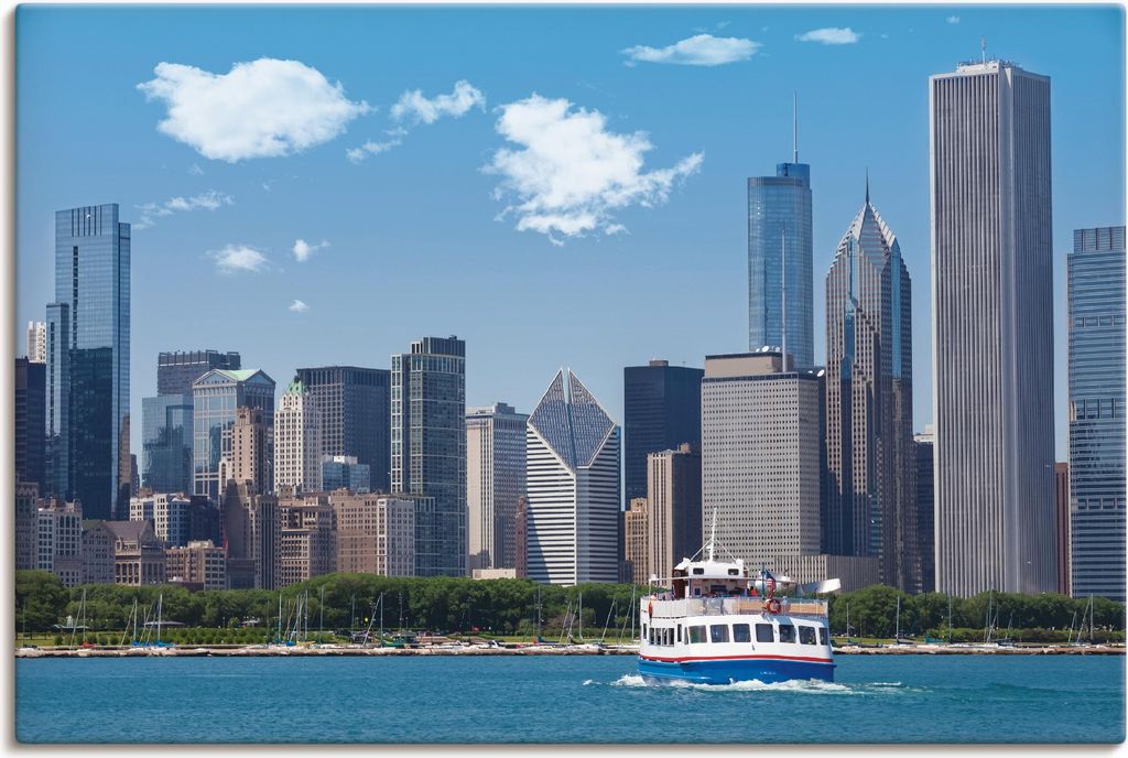 ARTland Leinwandbild Chicago Skyline Größe: 30x20 cm