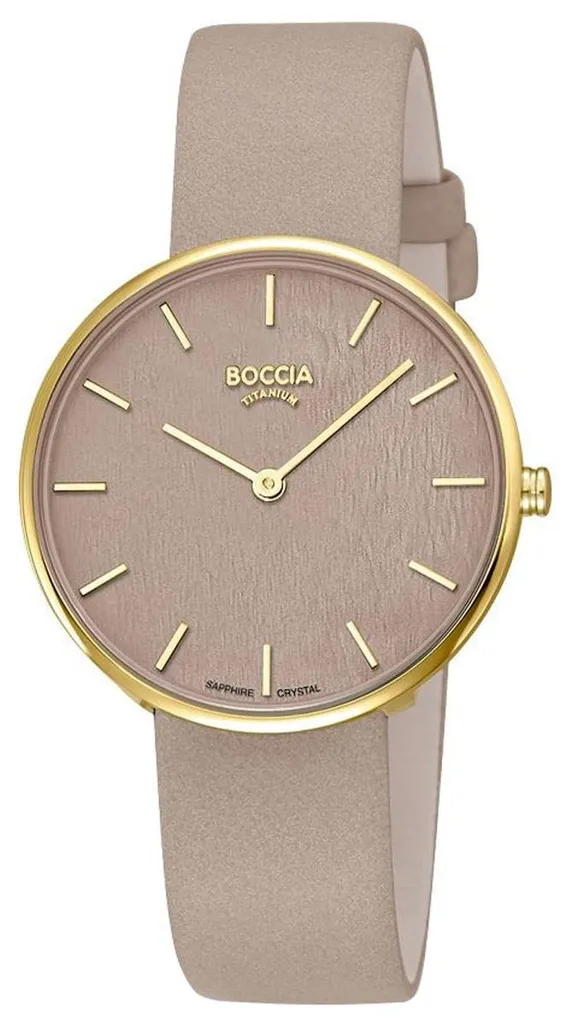 Montre Boccia 3387-01 pour Femme en Titane Doré et Cuir Beige Chic