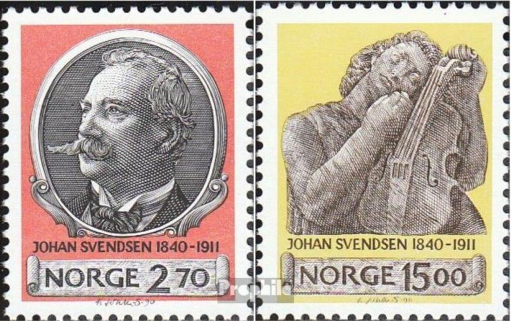 Briefmarken Norwegen 1990 Mi 1054-1055 (kompl.Ausg.) postfrisch Johan Svendsen