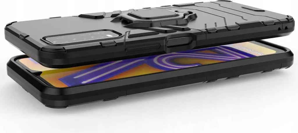 Coque antichoc Vivo Y11s Noir avec support vidéo X-ring - SPACECASE