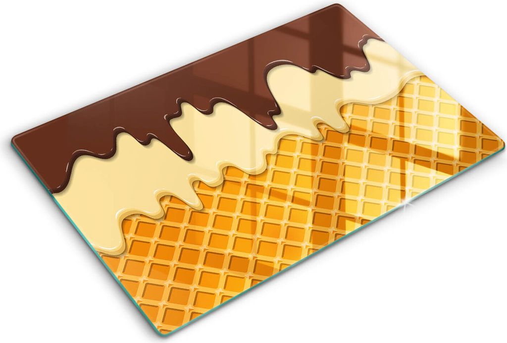 Abdeckung Glas - Küchenabdeckung - 80x52 cm - Abdeckplatte -Illustration einer Eistüte