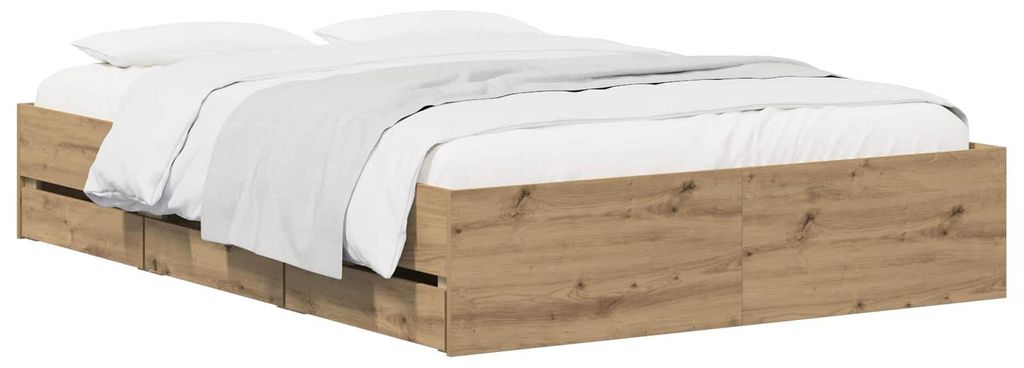 vidaXL Rám postele s úložným priestorom Artisan dub 160 x Obrázok produktu 