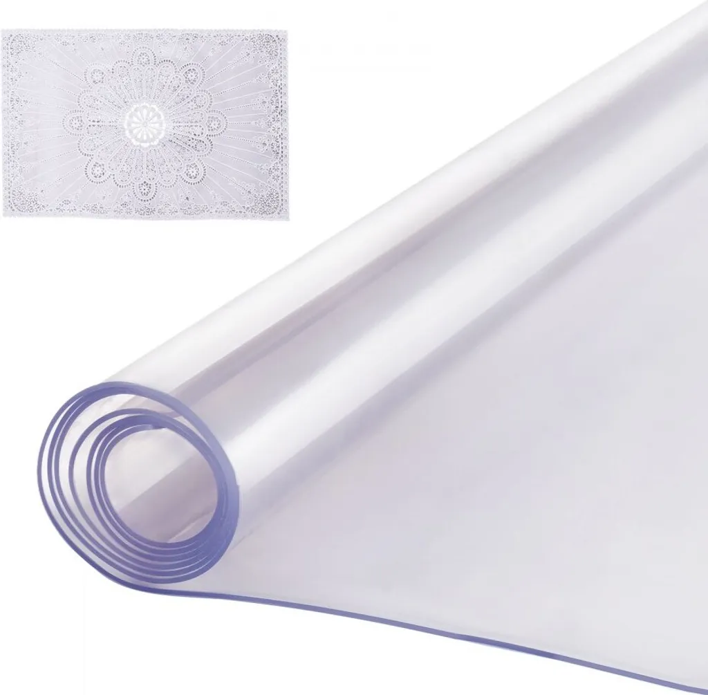 Pellicola PVC Trasparente Effetto Vetro - Proteggi Tavolo 101x203cm 2mm