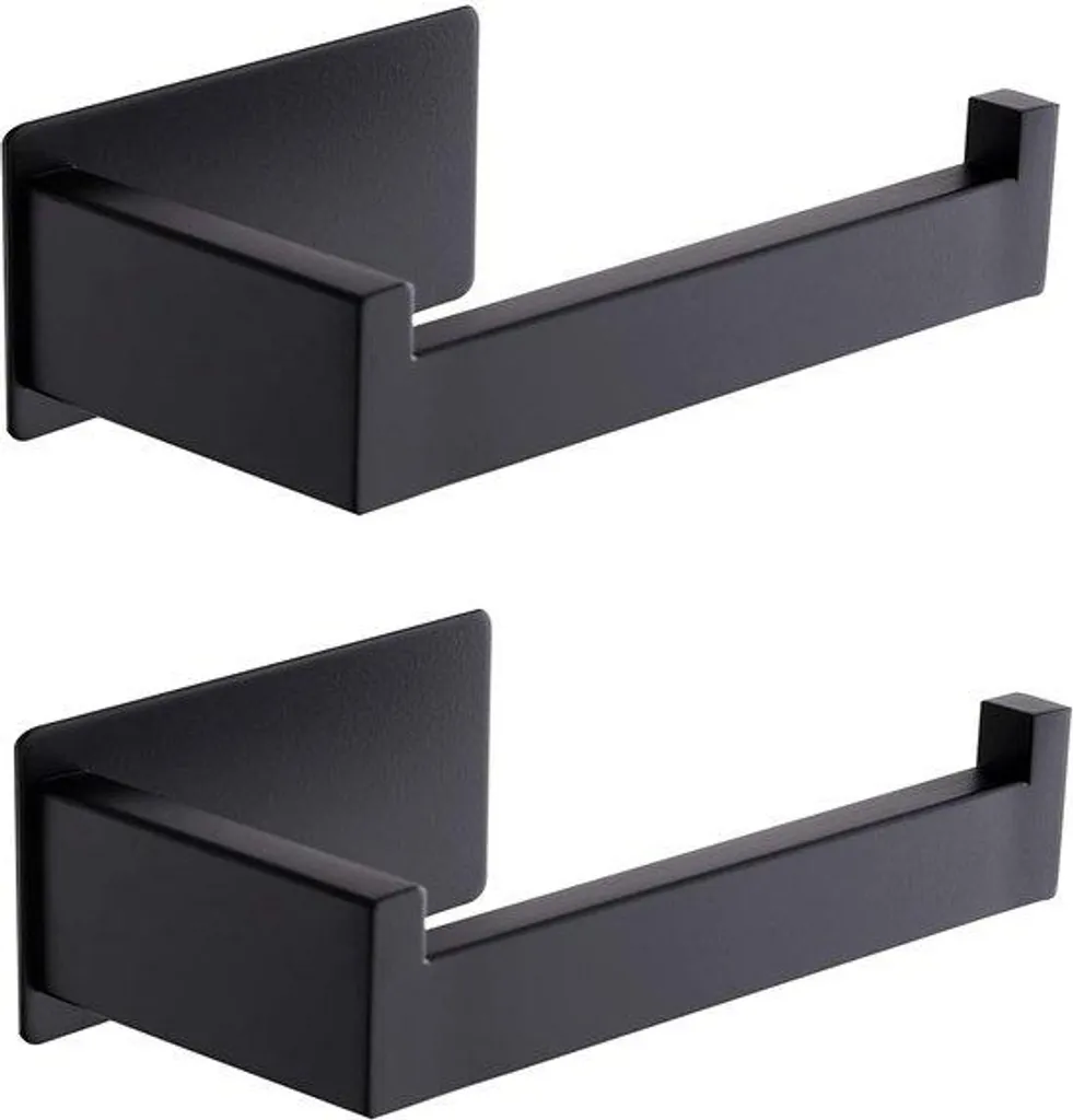 Porte rouleau papier toilette adhésif inox pour salle de bain x2