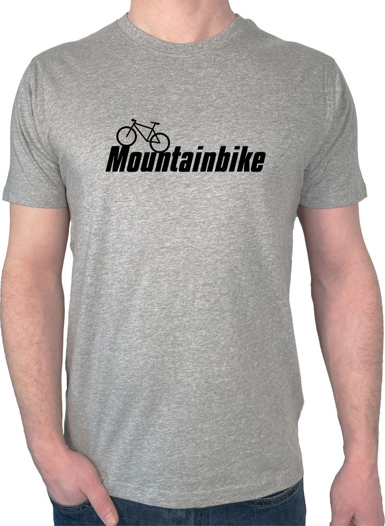 Huuraa Herren T-Shirt Mountain Bike Fahrrad M Sport Grey Bio Baumwolle Fairtrade Herrenshirt Geschenkidee