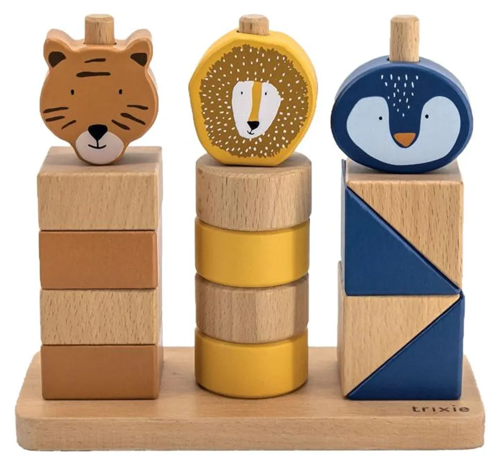 Jouet d'Éveil Motricité Fine Blocs en Bois Wild Animals Trixie 16dlg