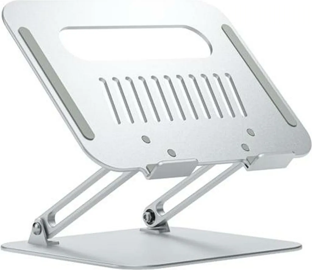 Support tablette ergonomique argenté en aluminium aéronautique