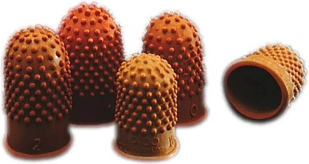Rexel 23520303 Thimblettes Misura 00 (17mm) | Gomma High-Grip Arancione