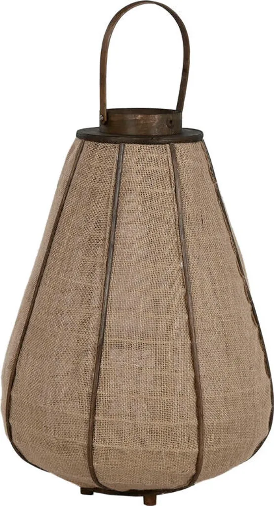 Bougeoir Grand Format Jute et Bambou - Décoration Naturelle Sol 57 cm