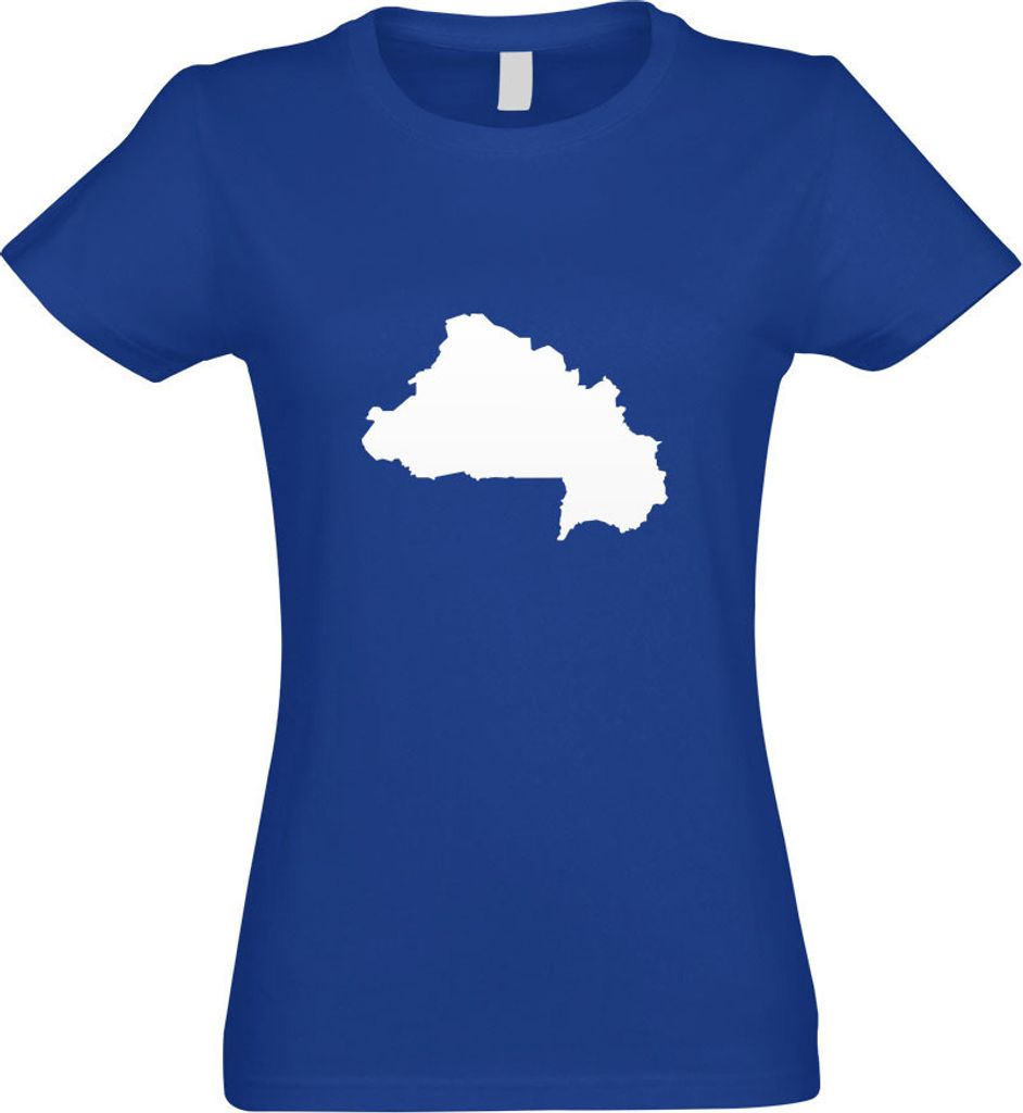 Kiwistar - T-Shirt tailliert - Damen - royal - Burkina Faso Umriss Kontur - mit Motiv Bedruckt - Funshirt Design - Sport - Freizeit - Damen - XXL