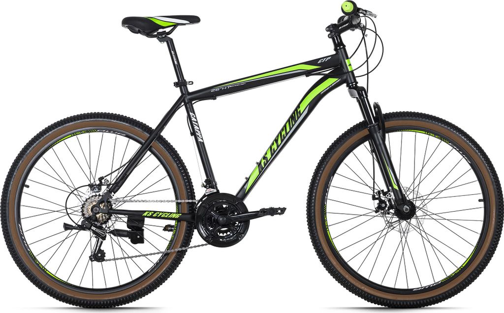 KS Cycling Mountainbike Hardtail 26 Zoll Catappa schwarz-grün