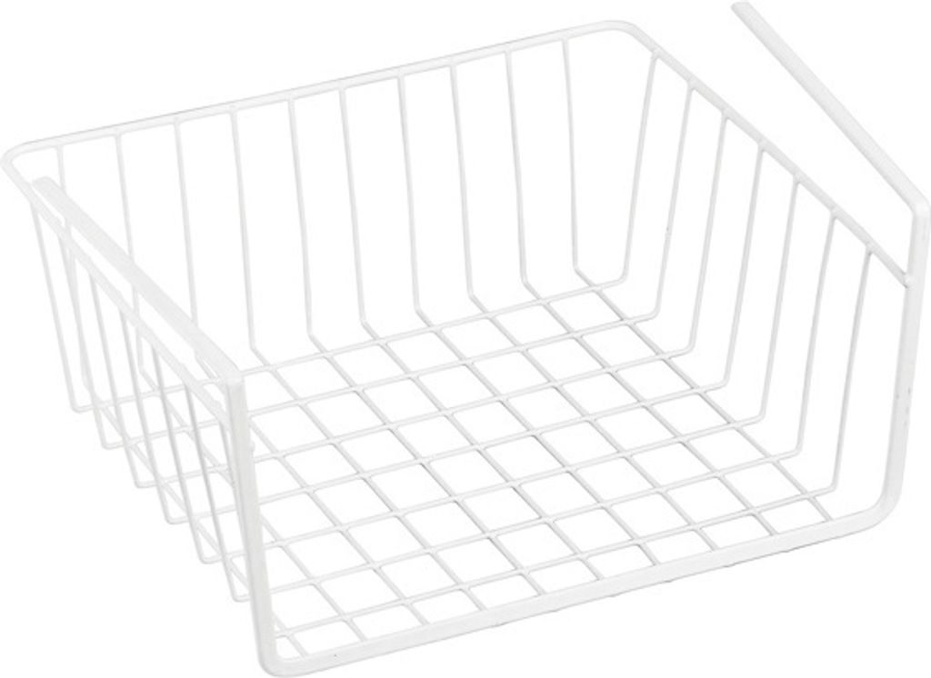 MSV Hängekorb aus Metall - 30 x 25,5 x 14 cm - Weiß - Aufbewahrungs-Korb für Küchenschränke Kleiderschränke Regale Unterbauschrank Unterbau-R...