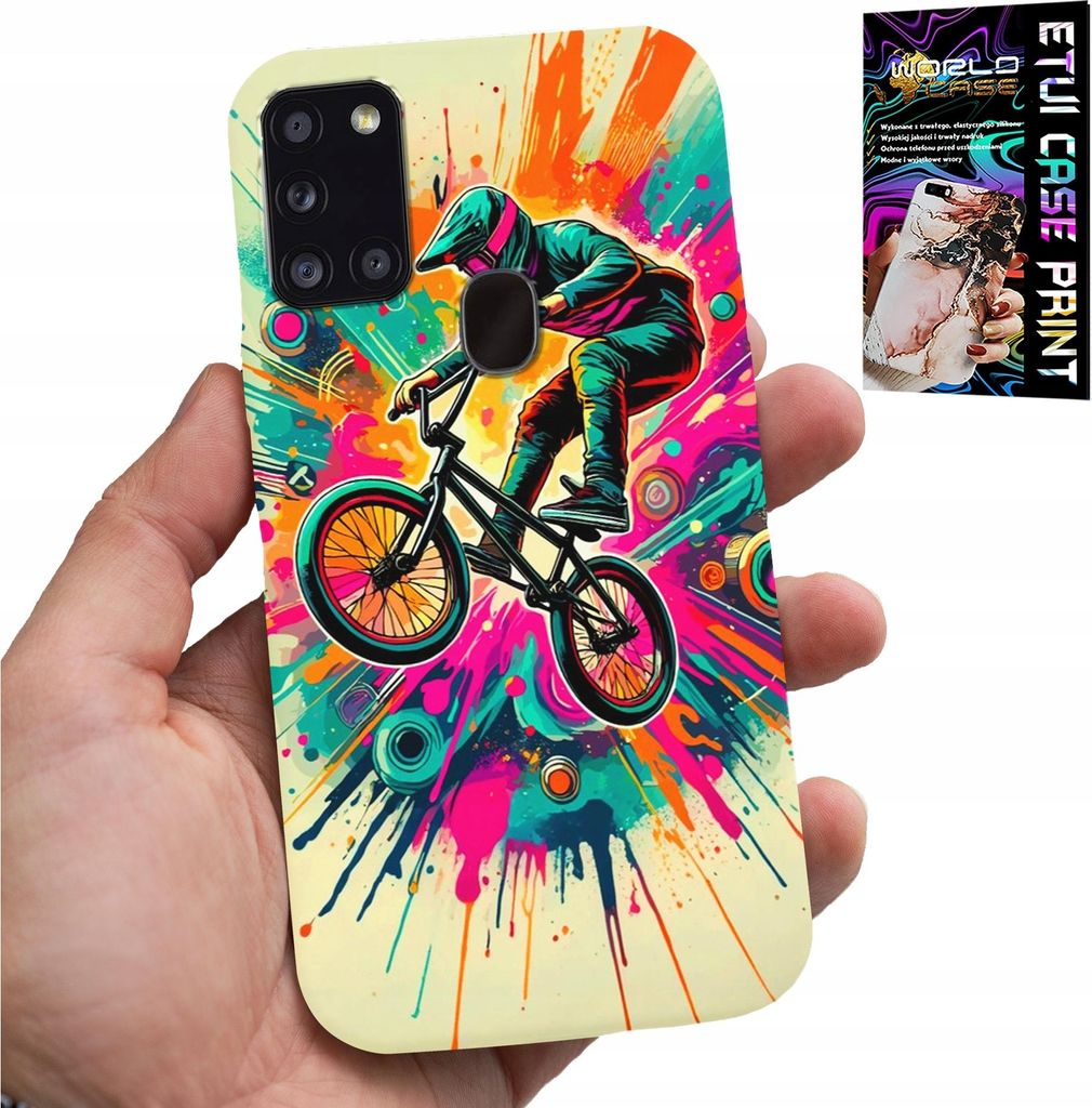 Etui Für Samsung Galaxy A21S - Bmx Triki Bike Sports + Glas