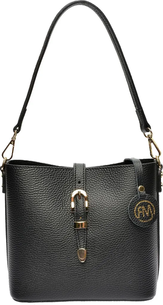 Roberta M Sac Seau AW25 Cuir Véritable Noir RM 132T Finition Premium