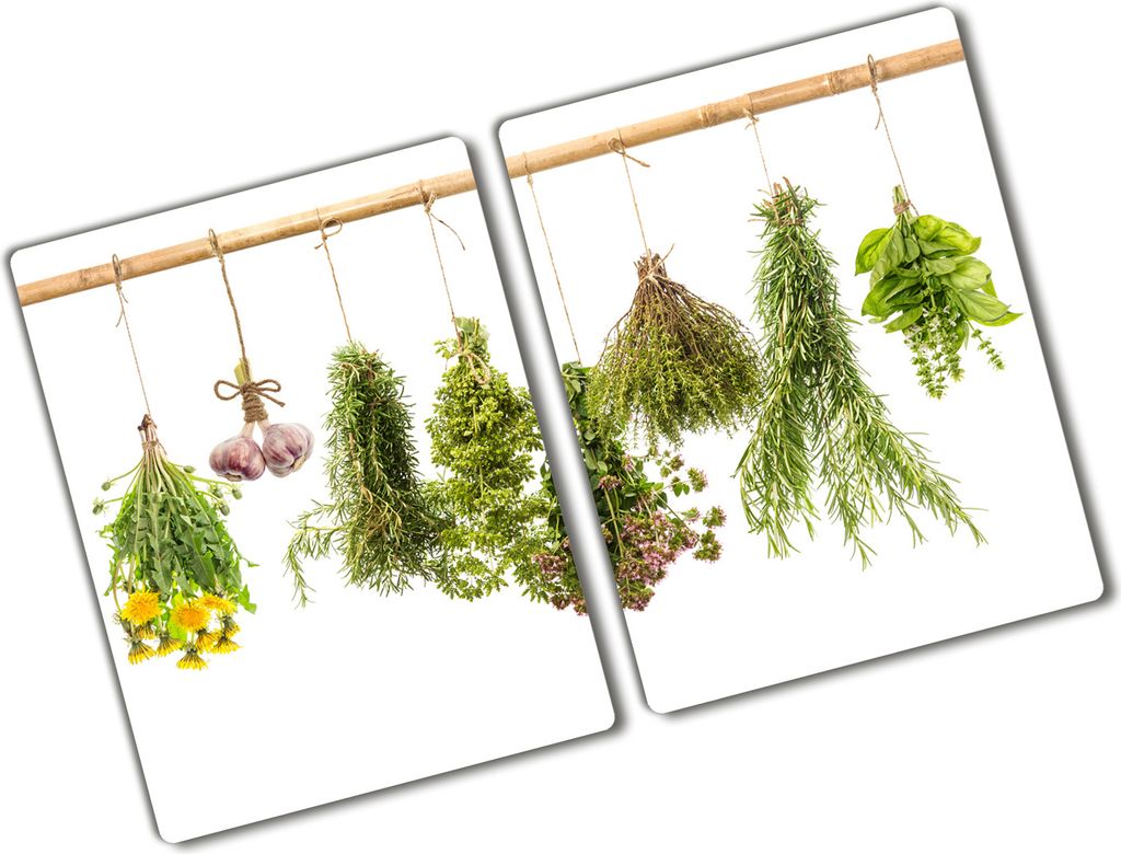 Tulup Glas Herdabdeckplatte - 2x40x52 cm - Glaskeramikkochfeld-Abdeckung Spritzschutz Glasabdeckplatte Kochplattenabdeckung und Schneidebrett - Zwe...