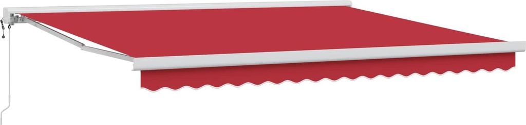Einziehbare Markise Rot 400 x 300 cm Stoff und Metall