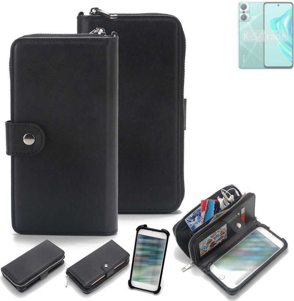 K-S-Trade 2in1 Handyhülle Schutzhülle kompatibel mit Infinix Hot 20 Play & Portemonnee Cover Handy Hülle Case Etui Geldbörse Wallet Bookstyle