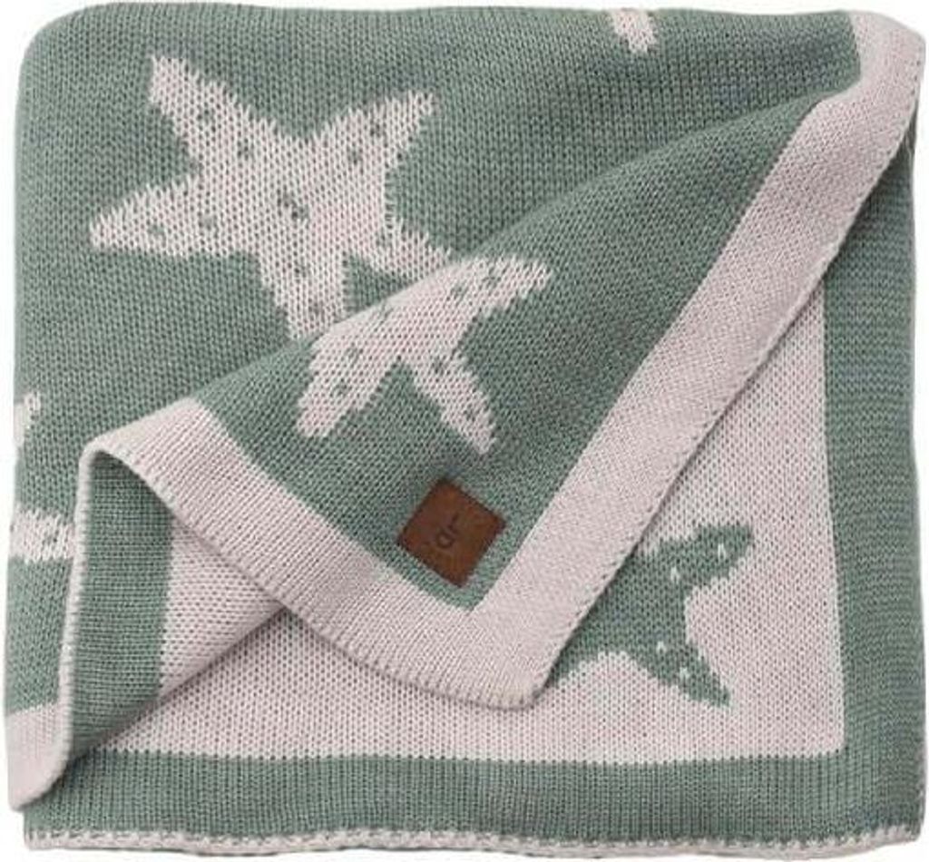 Baby Strickdecke, Babydecke, Weich & Atmungsaktiv, 80x100cm Grü Sterne