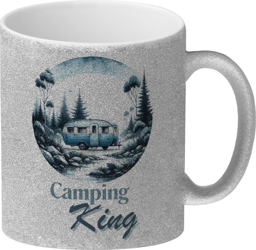 Camping King Wohnwagen Glitzer-Kaffeebecher Produktbild 